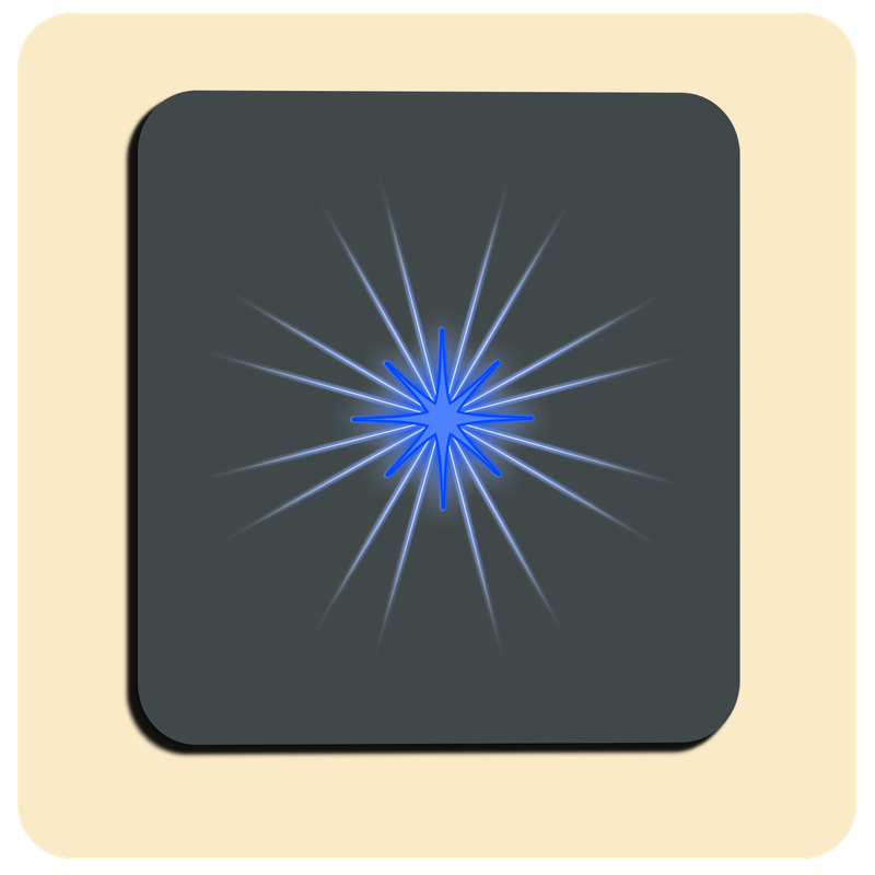 Dessous de verre lumineux avec piles de rechange offertes | Design : Anthracite (carré)