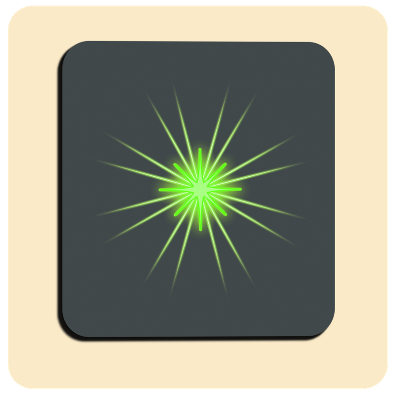 Dessous de verre lumineux avec piles de rechange offertes | Design : Anthracite (carré)