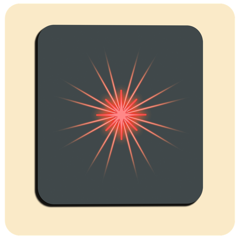 Dessous de verre lumineux avec piles de rechange offertes | Design : Anthracite (carré)