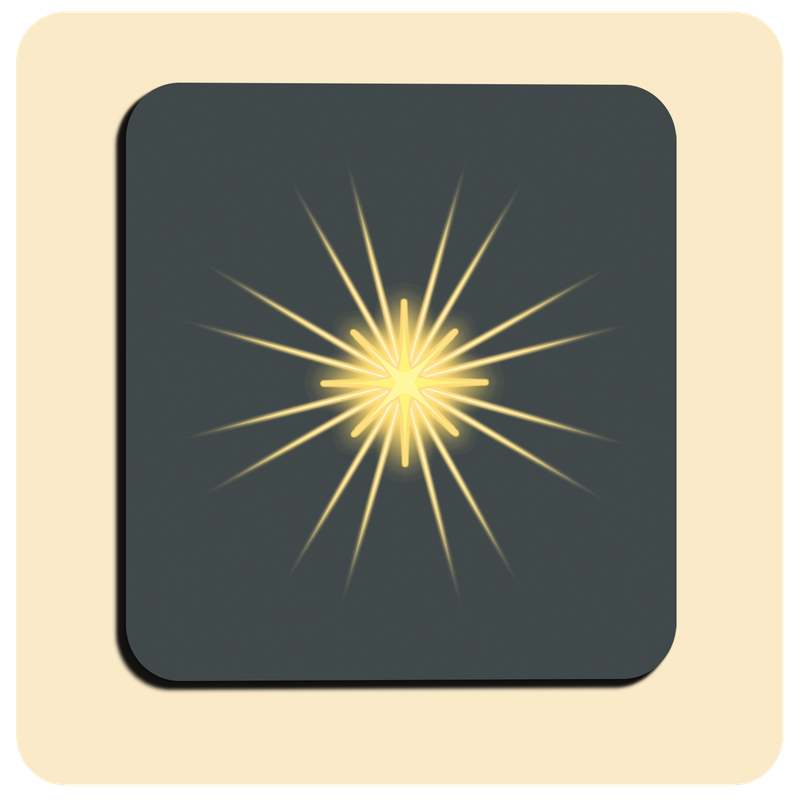 Dessous de verre lumineux avec piles de rechange offertes | Design : Anthracite (carré)