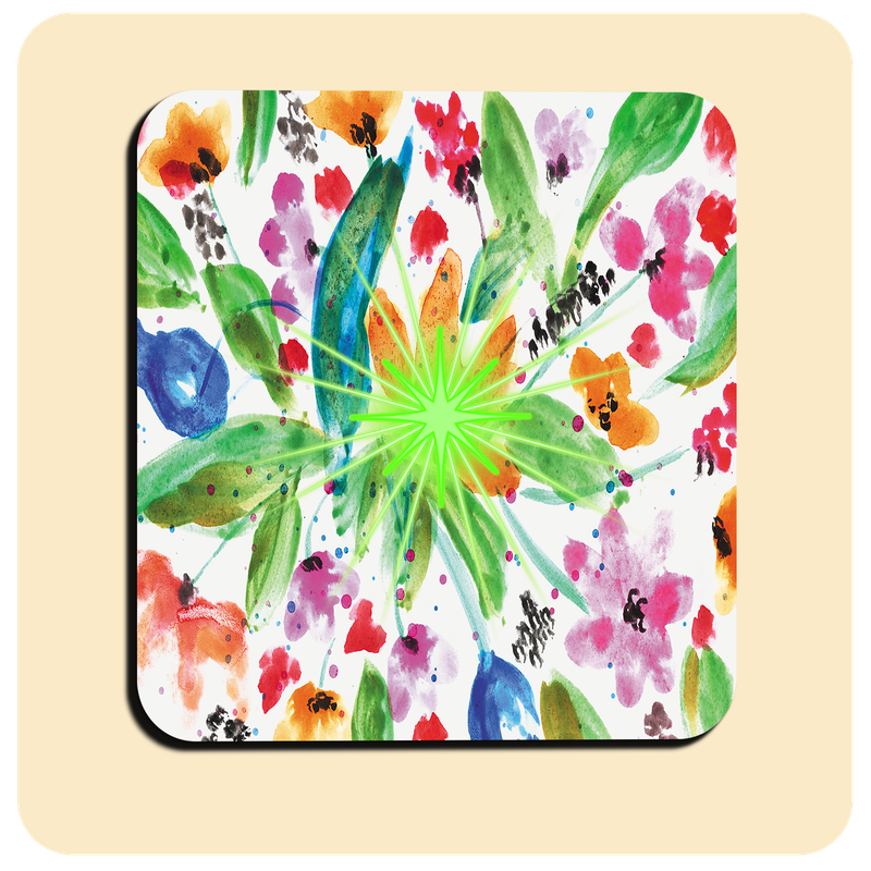 Dessous de verre lumineux avec piles de rechange offertes | Design : Aquarelle