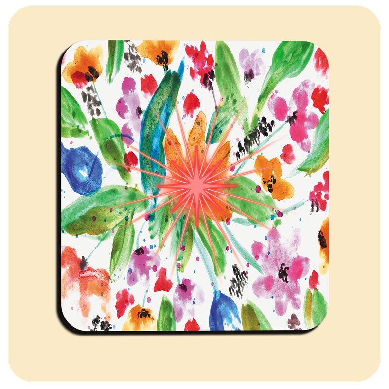 Dessous de verre lumineux avec piles de rechange offertes | Design : Aquarelle