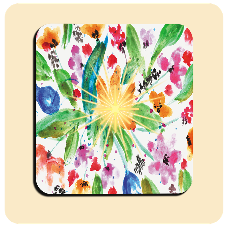 Dessous de verre lumineux avec piles de rechange offertes | Design : Aquarelle