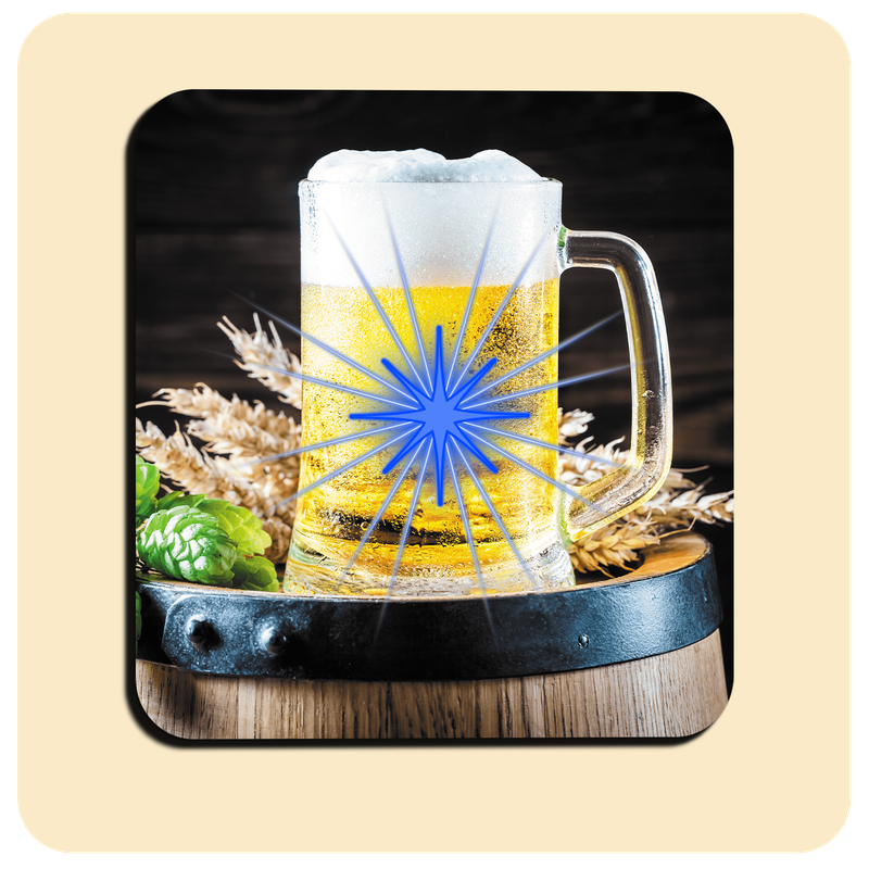 Dessous de verre lumineux avec piles de rechange offertes | Design : Bière