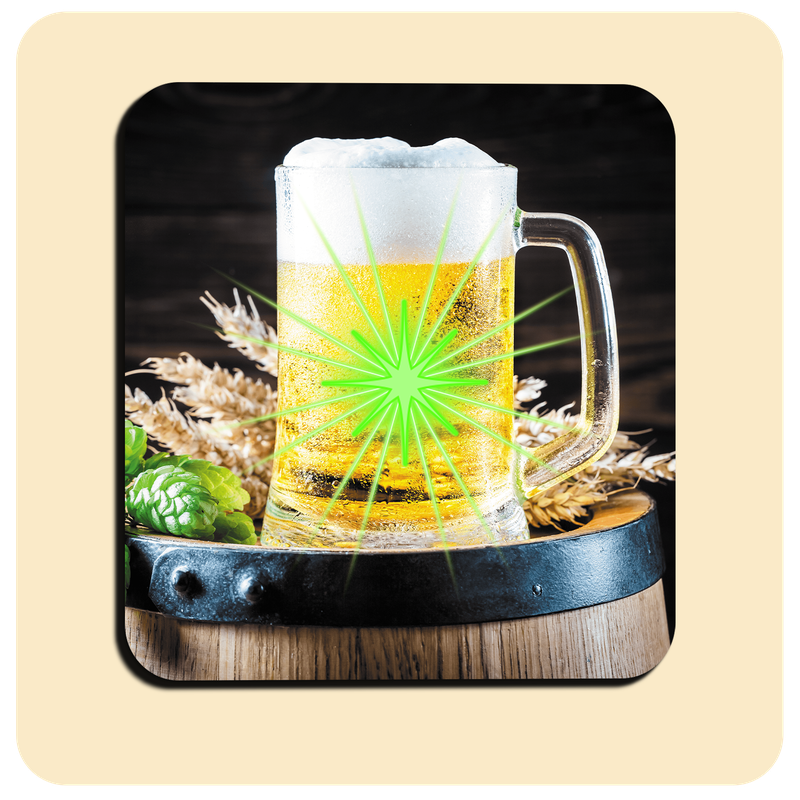 Dessous de verre lumineux avec piles de rechange offertes | Design : Bière