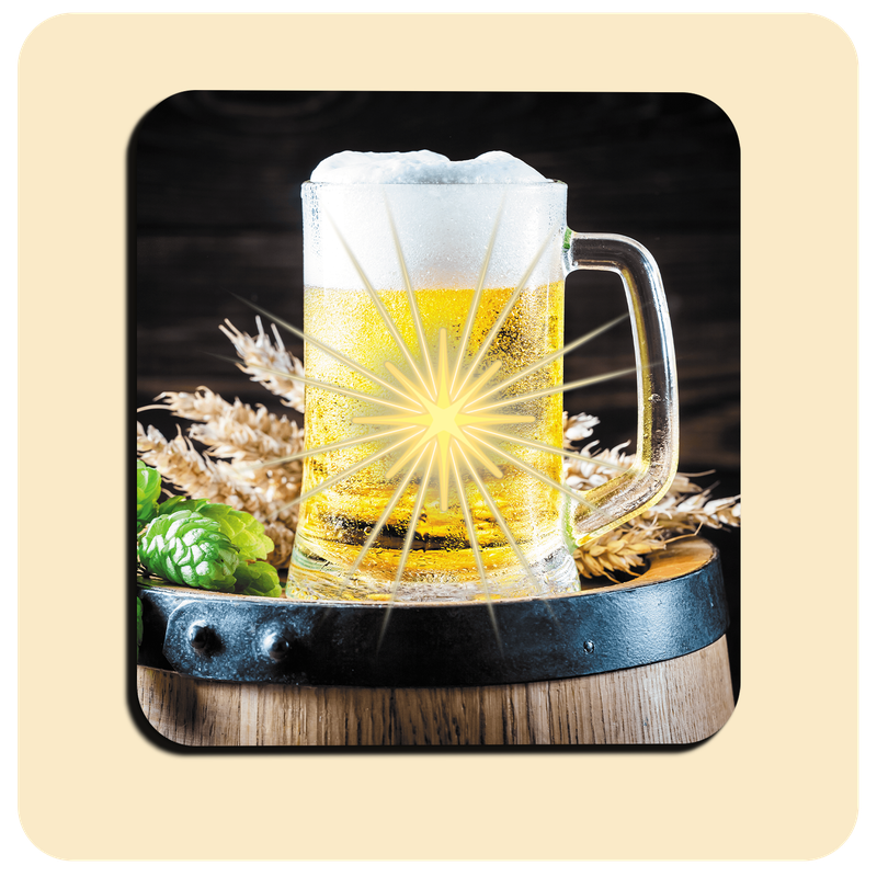 Dessous de verre lumineux avec piles de rechange offertes | Design : Bière