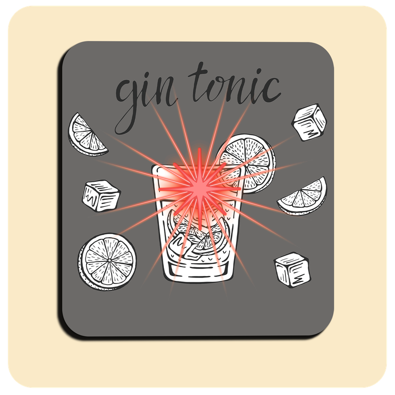 Dessous de verre lumineux avec piles de rechange offertes | Design : Gin Tonic