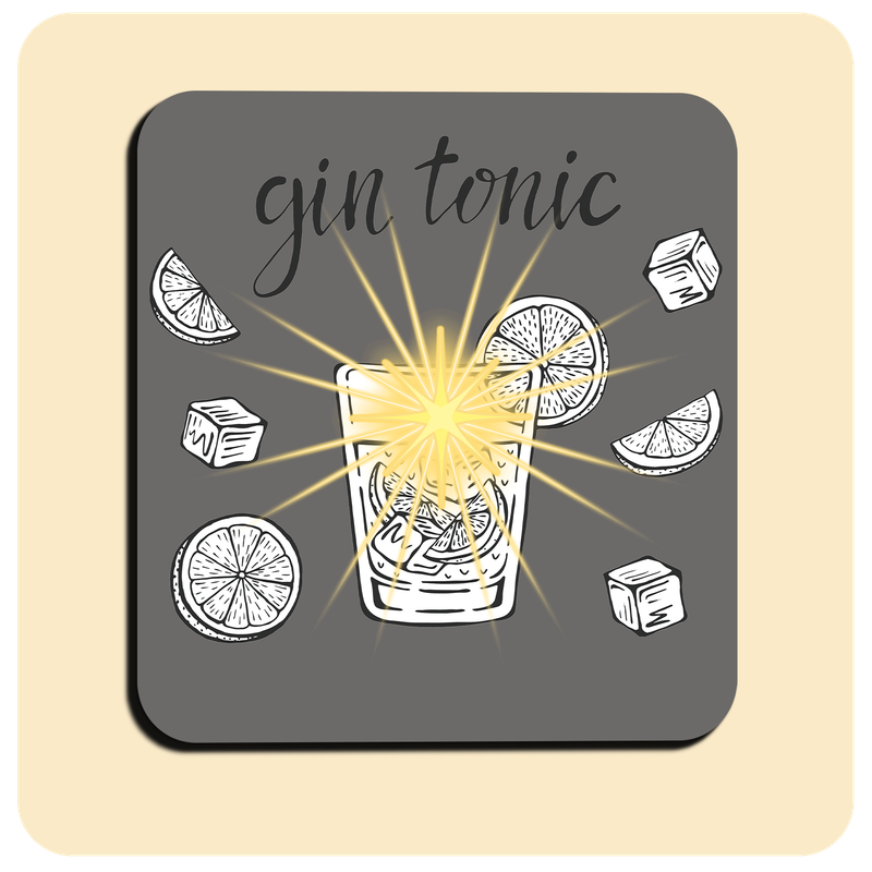 Dessous de verre lumineux avec piles de rechange offertes | Design : Gin Tonic