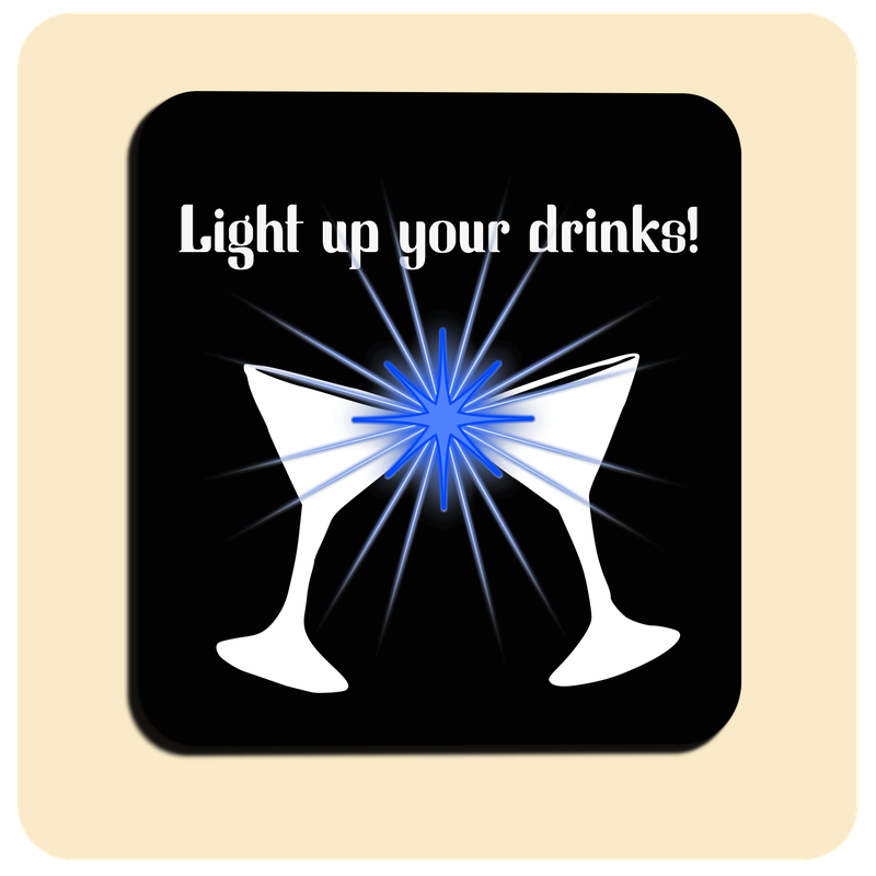 Dessous de verre lumineux avec piles de rechange offertes | Design : Light up your drinks!