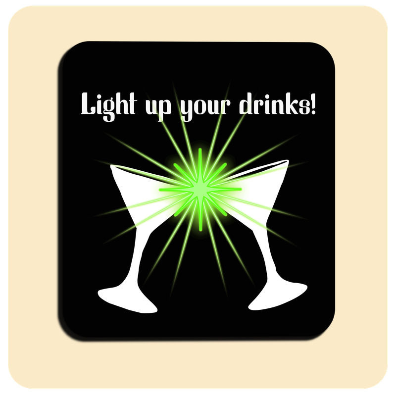 Dessous de verre lumineux avec piles de rechange offertes | Design : Light up your drinks!