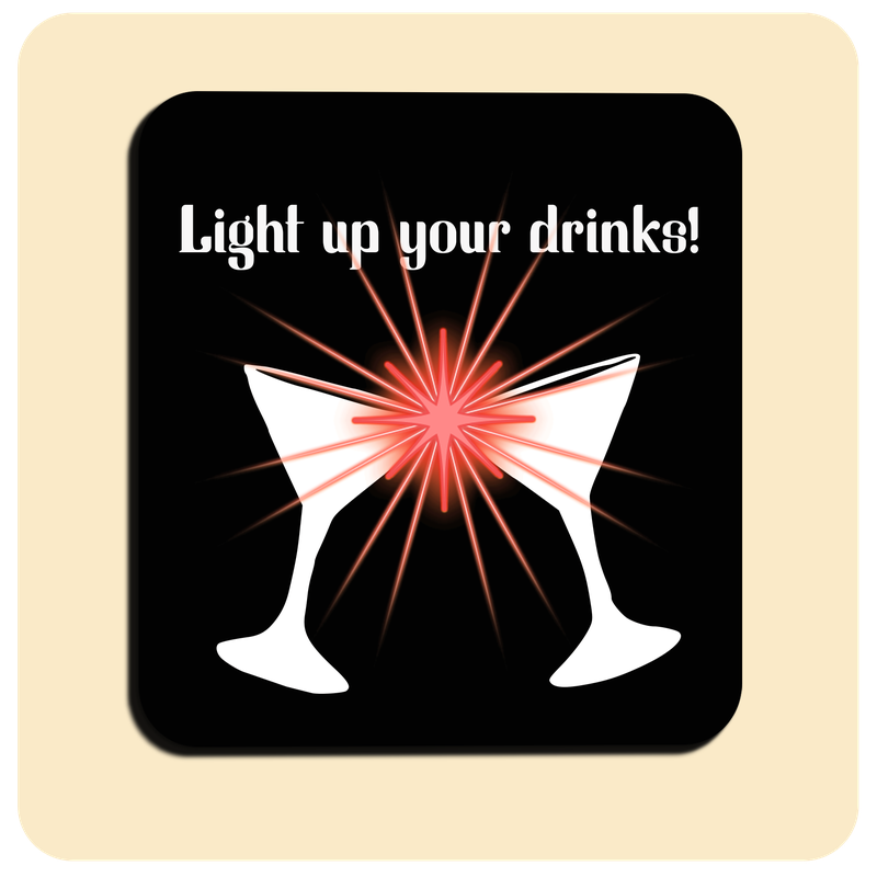 Dessous de verre lumineux avec piles de rechange offertes | Design : Light up your drinks!