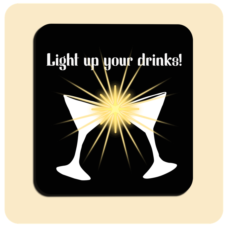 Dessous de verre lumineux avec piles de rechange offertes | Design : Light up your drinks!