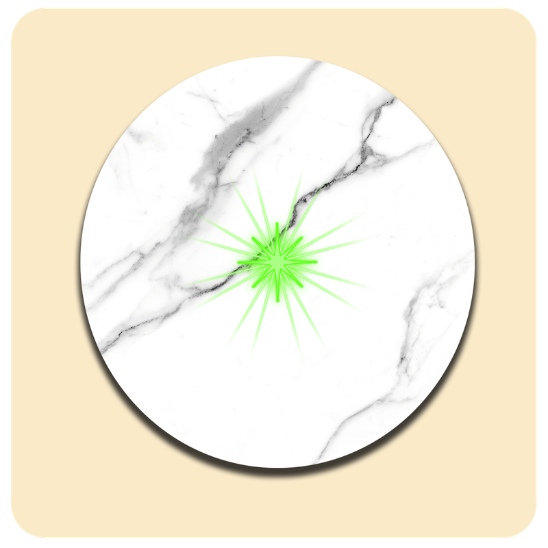 Dessous de verre lumineux avec piles de rechange offertes | Design : Marbre