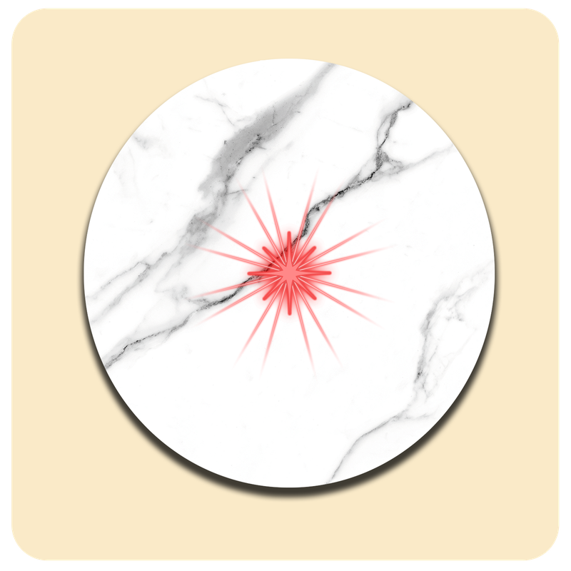 Dessous de verre lumineux avec piles de rechange offertes | Design : Marbre