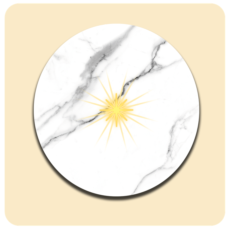 Dessous de verre lumineux avec piles de rechange offertes | Design : Marbre