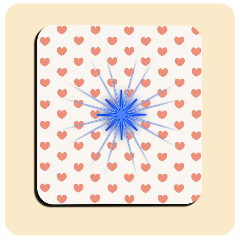 Dessous de verre lumineux avec piles de rechange offertes | Design : Cœurs rouges