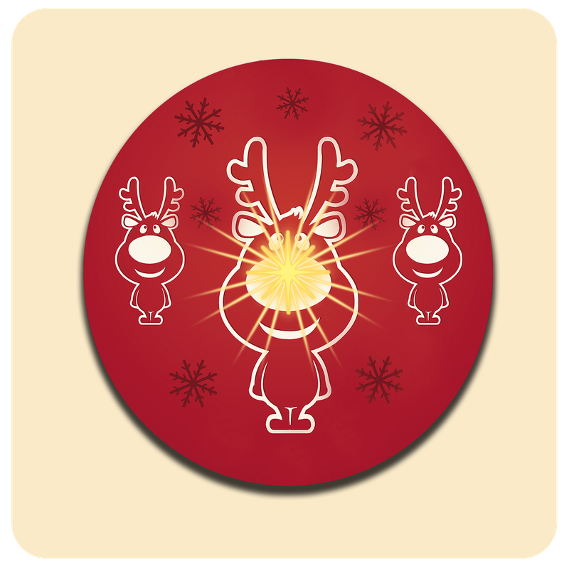 Dessous de verre lumineux avec piles de rechange offertes | Design : Rudolphe