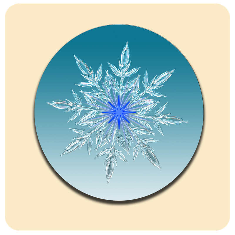 Dessous de verre lumineux avec piles de rechange offertes | Design : Flocon de neige