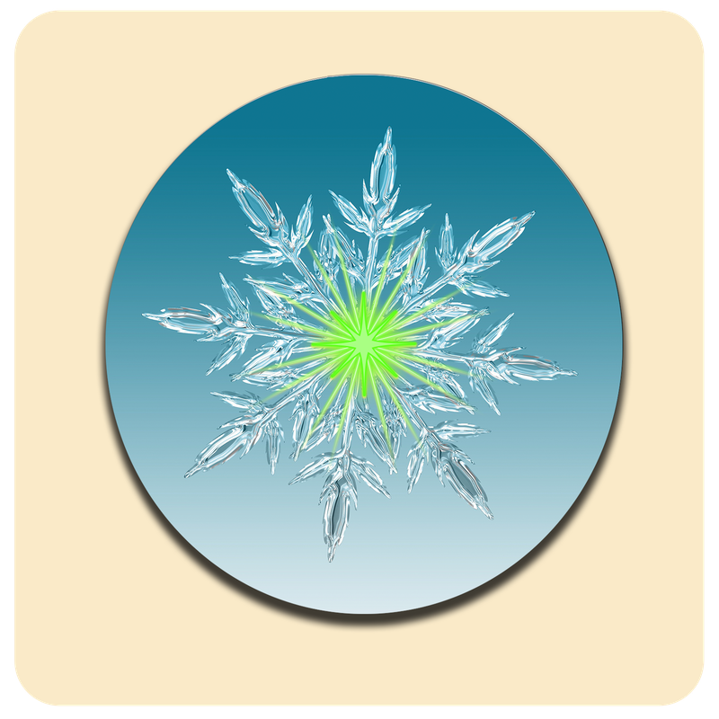 Dessous de verre lumineux avec piles de rechange offertes | Design : Flocon de neige