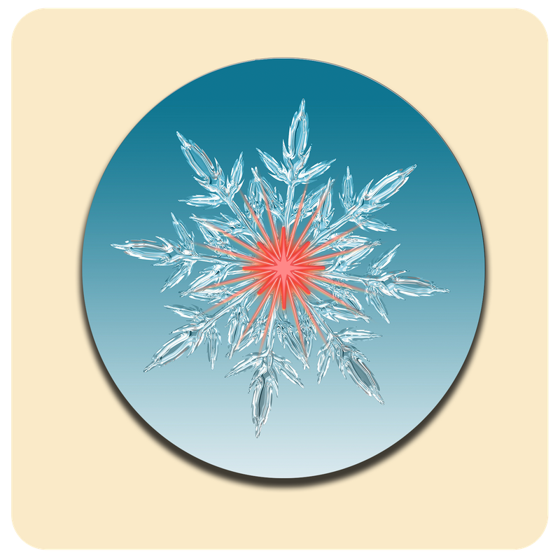 Dessous de verre lumineux avec piles de rechange offertes | Design : Flocon de neige