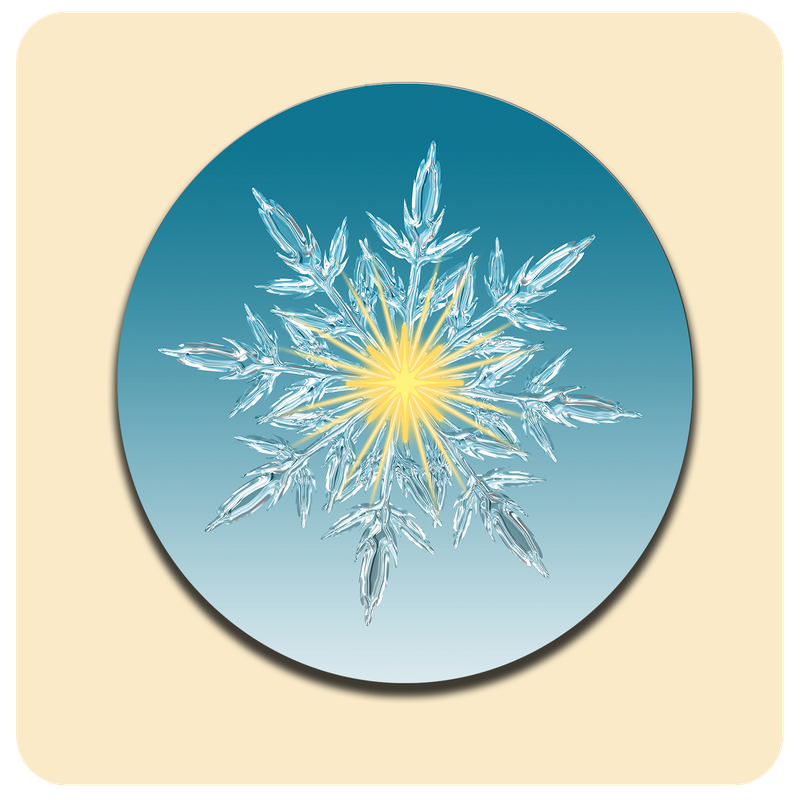 Dessous de verre lumineux avec piles de rechange offertes | Design : Flocon de neige