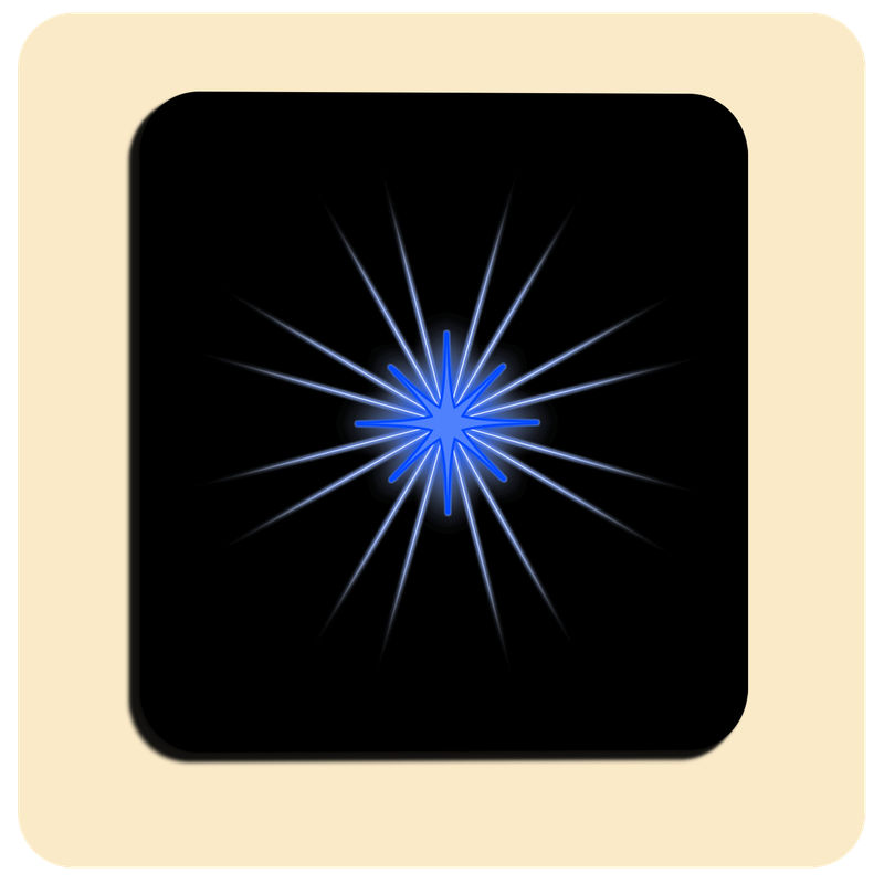 Dessous de verre lumineux avec piles de rechange offertes | Design : Noir (carré)