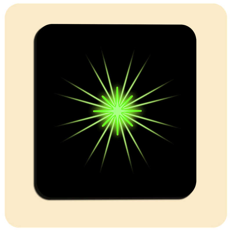 Dessous de verre lumineux avec piles de rechange offertes | Design : Noir (carré)