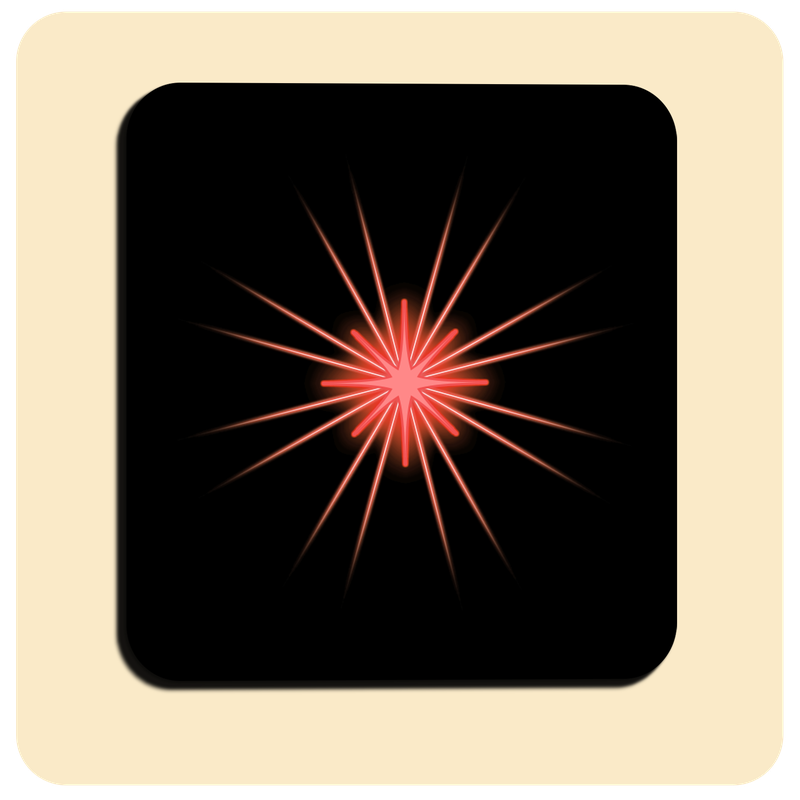 Dessous de verre lumineux avec piles de rechange offertes | Design : Noir (carré)