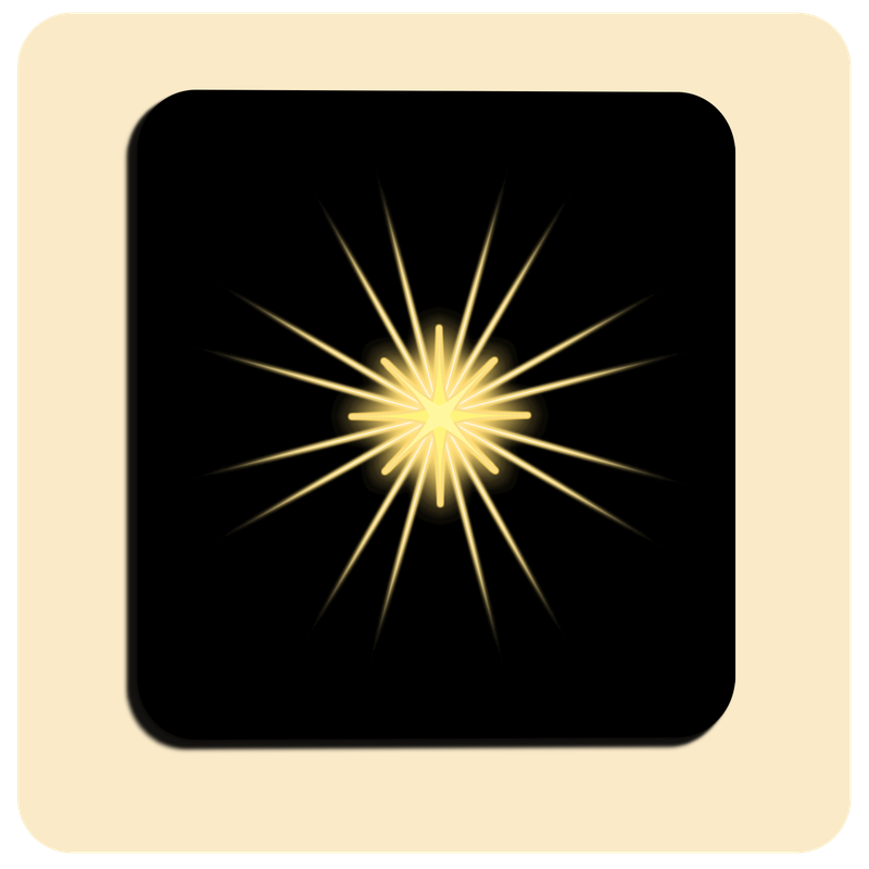 Dessous de verre lumineux avec piles de rechange offertes | Design : Noir (carré)