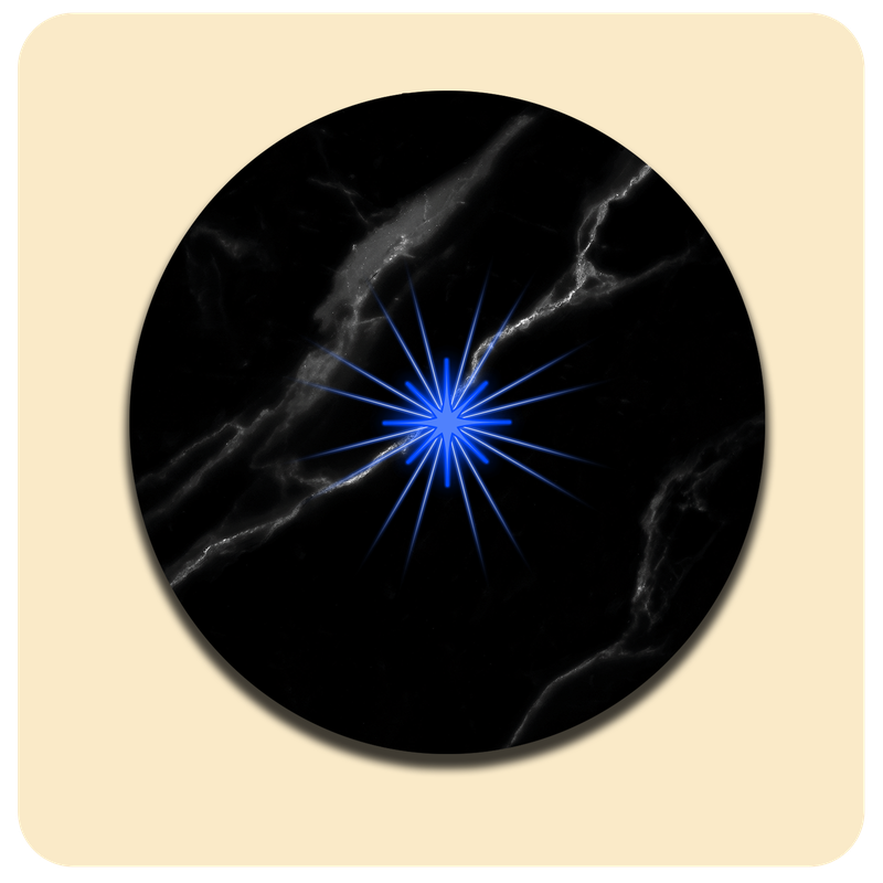 Dessous de verre lumineux avec piles de rechange offertes | Design : Marbre noir