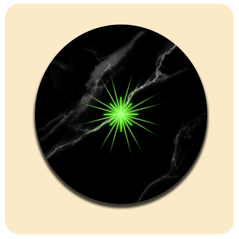 Dessous de verre lumineux avec piles de rechange offertes | Design : Marbre noir