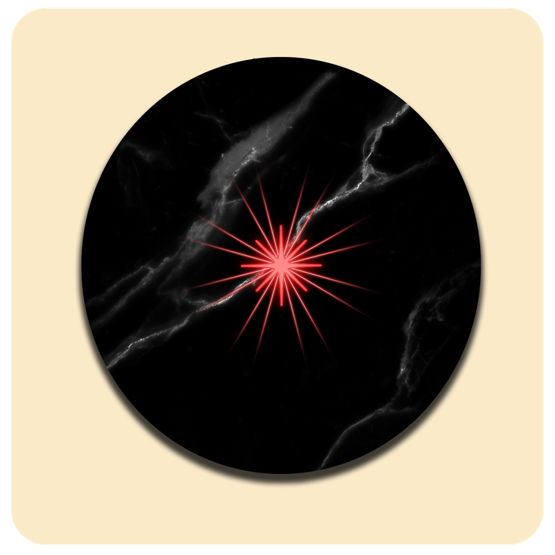 Dessous de verre lumineux avec piles de rechange offertes | Design : Marbre noir