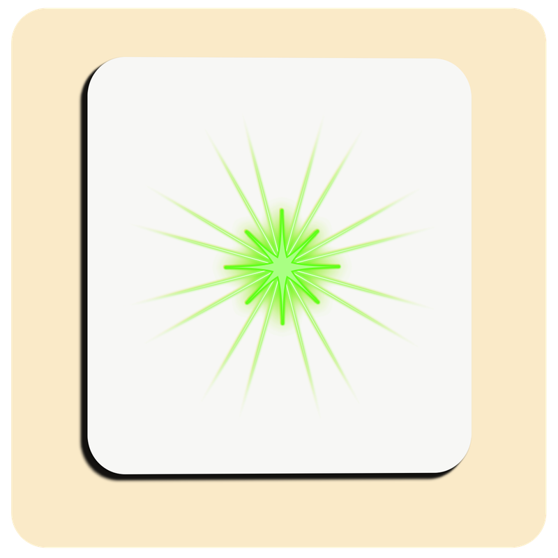 Dessous de verre lumineux avec piles de rechange offertes | Design : Blanc (carré)