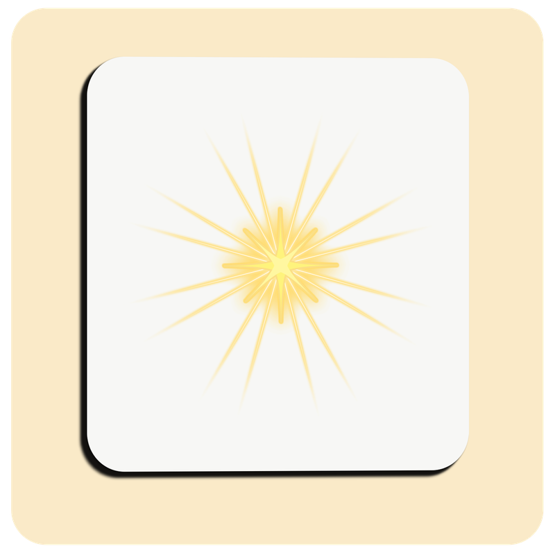 Dessous de verre lumineux avec piles de rechange offertes | Design : Blanc (carré)