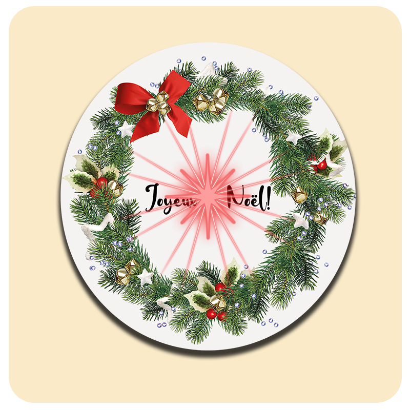 Dessous de verre lumineux avec piles de rechange offertes | Design : Noël