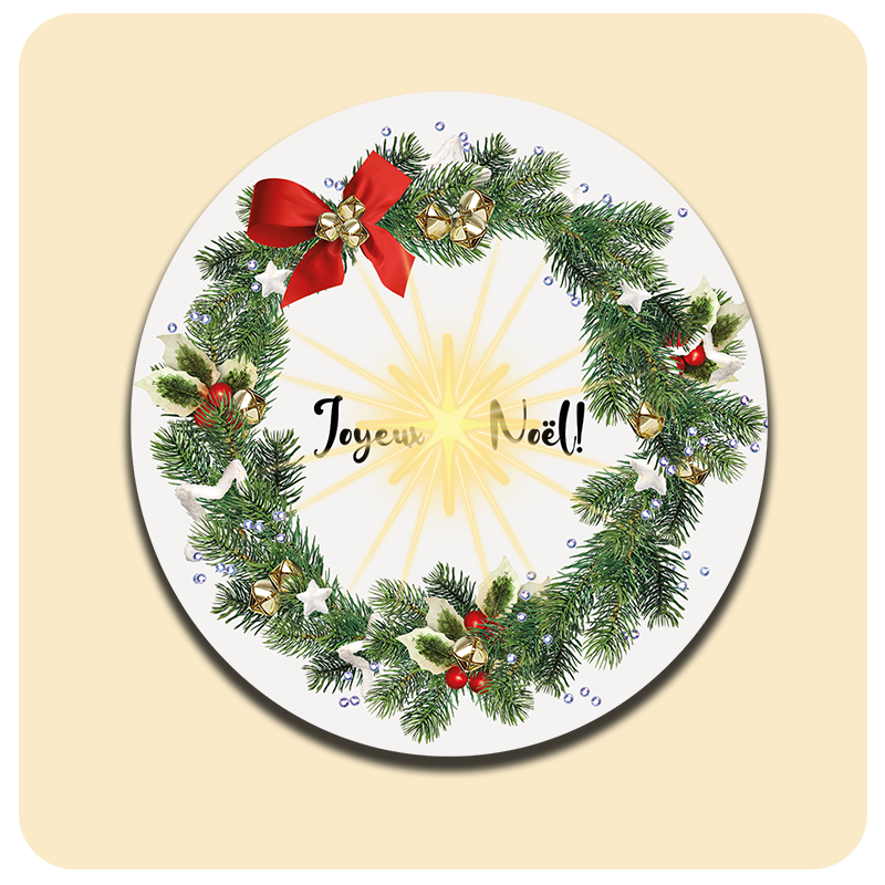 Dessous de verre lumineux avec piles de rechange offertes | Design : Noël