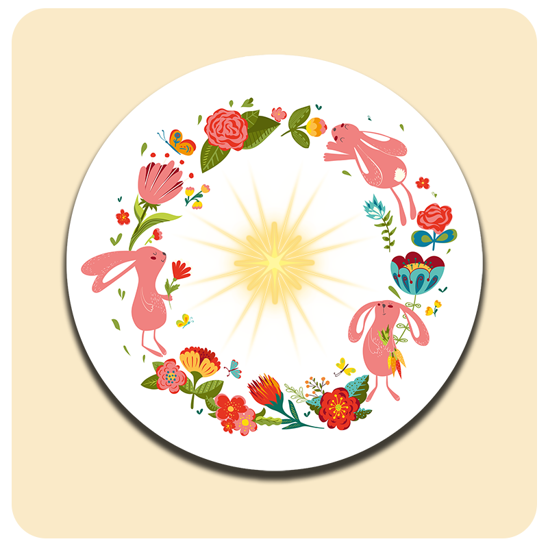 Dessous de verre lumineux avec piles de rechange offertes | Design : Couronne de Pâques