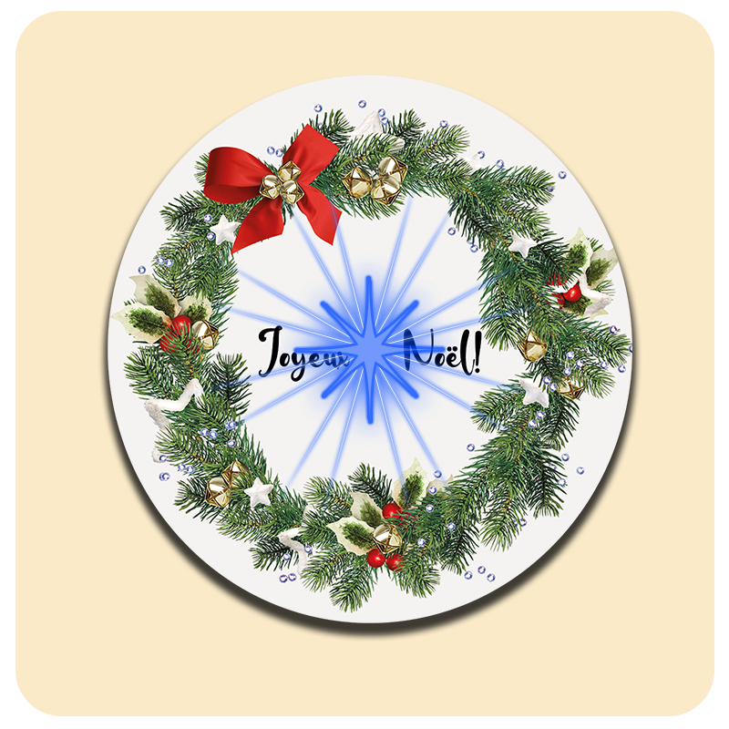 Dessous de verre lumineux avec piles de rechange offertes | Design : Noël